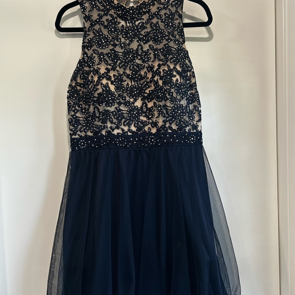 Elegant Navy Blue Homecoming Dress